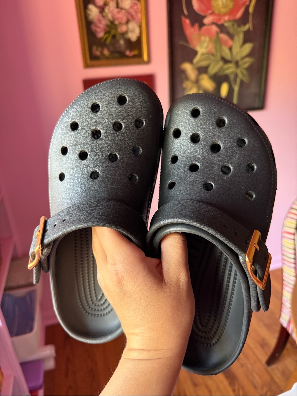 Metallic Big Buckle Clogs - Picture 2 of 5